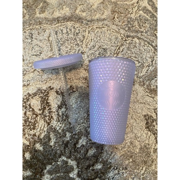Starbucks Icy Lilac Iridescent Cold Cup 16oz Studded Tumbler W/ Lid & Straw NEW - Picture 7 of 7